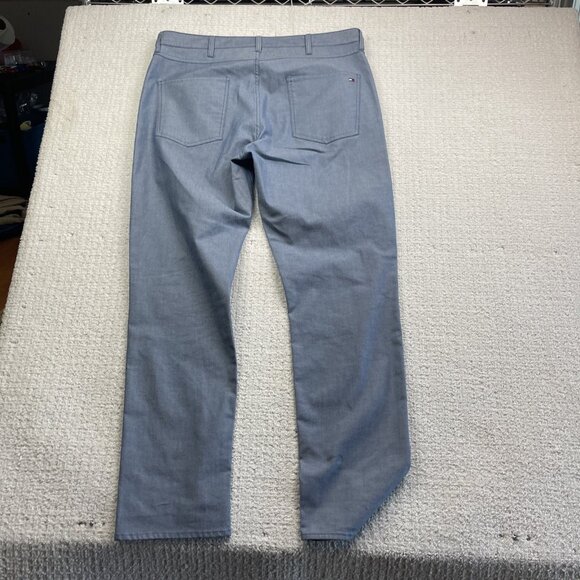 Tommy Hilfiger Pants Mens 36X32 Light Blue Straight Fit Chino Flat Front Casual - Picture 9 of 11